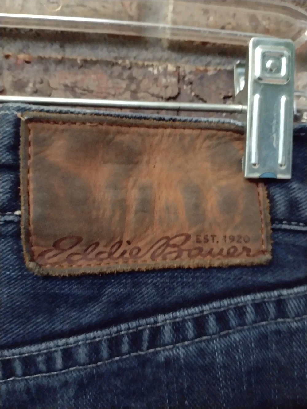 Eddie Bauer Jeans Men's 32X34 Buffalo Plaid Flannel Lined Relaxed Specially Dyed